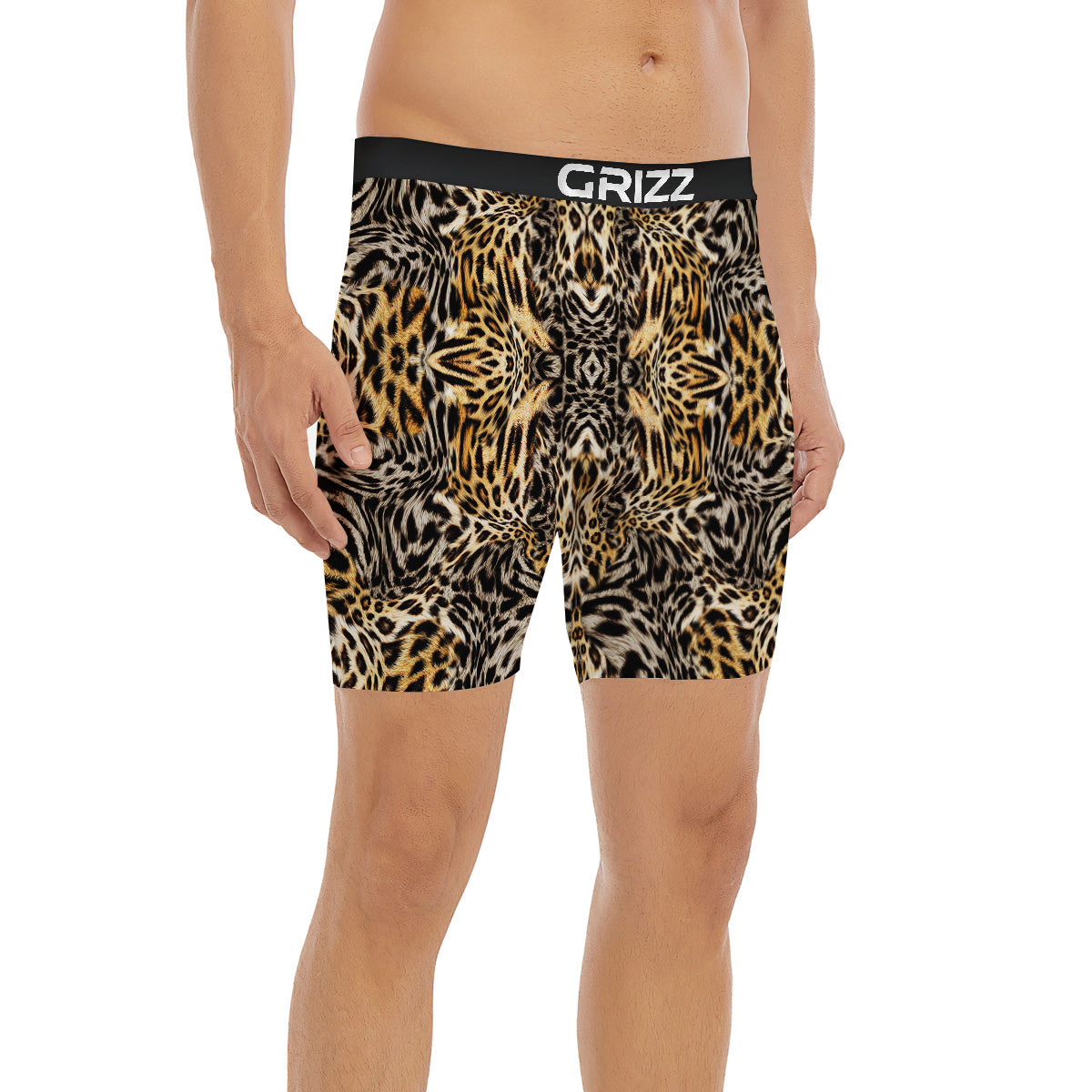 Leopard Skin Texture Print Pattern Boxer Briefs-grizzshop