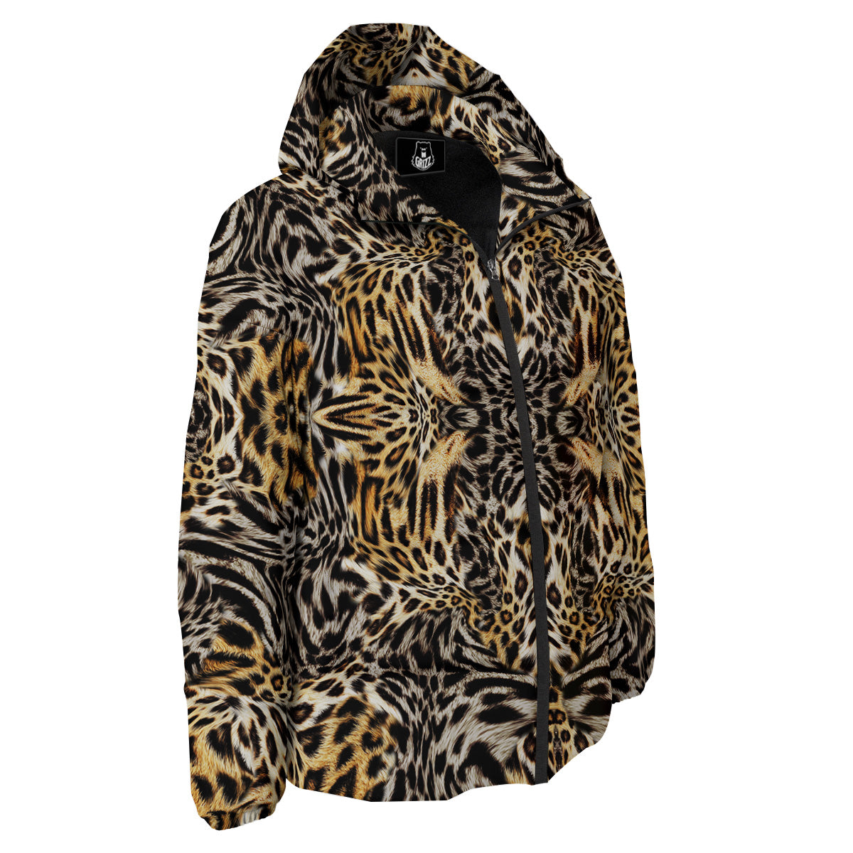 Leopard Skin Texture Print Pattern Down Jacket-grizzshop