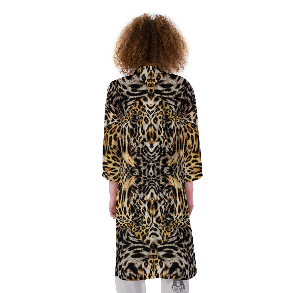 Leopard Skin Texture Print Pattern Kimono-grizzshop