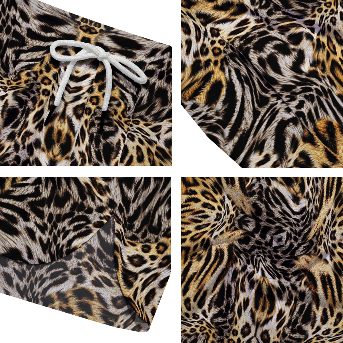 Leopard Skin Texture Print Pattern Men's Running Shorts-grizzshop
