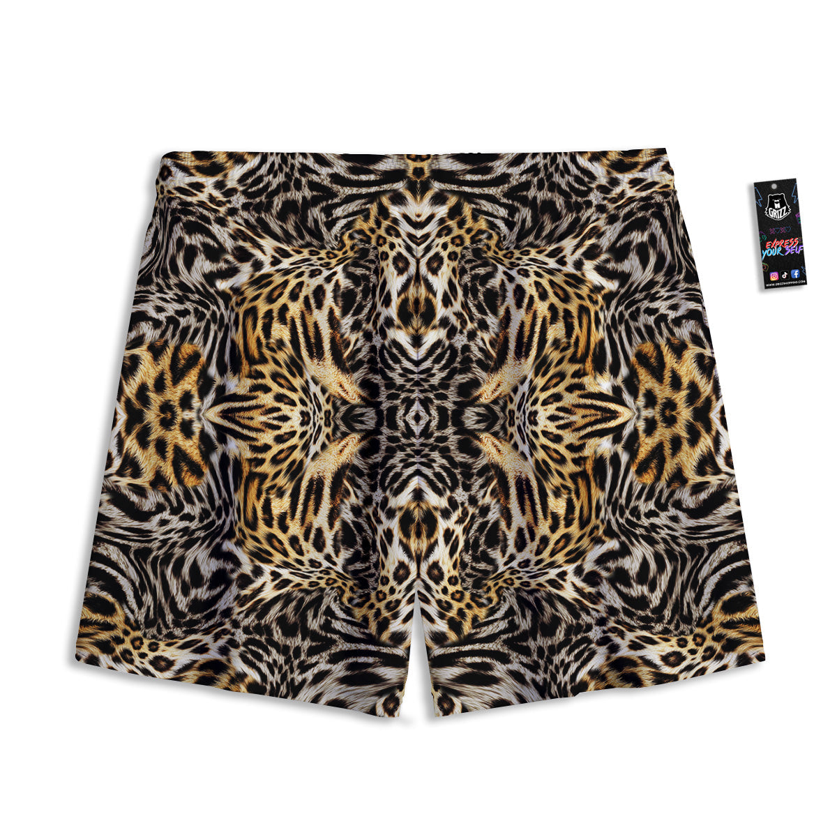 Moving Illusion Optical Green Flower Mesh Shorts