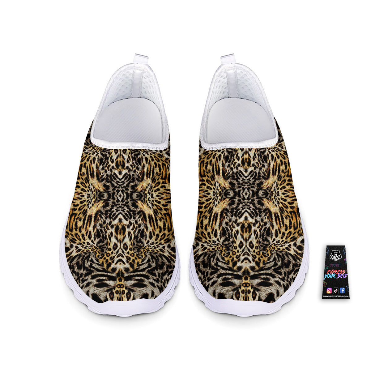 Leopard Skin Texture Print Pattern Nurse Shoes-grizzshop
