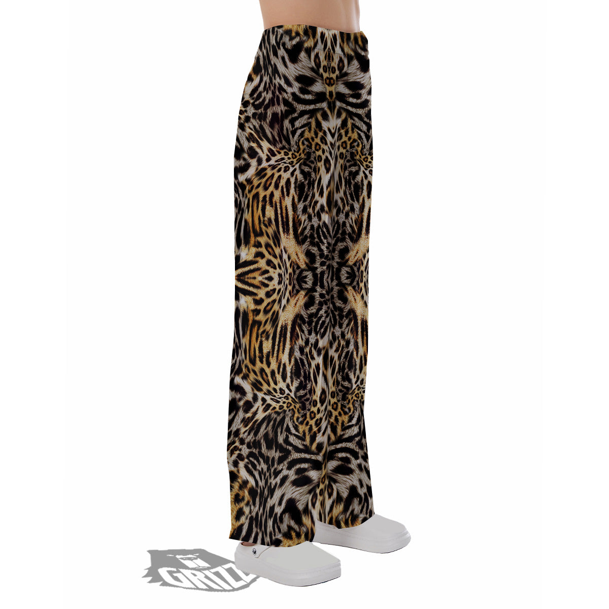 Leopard Skin Texture Print Pattern Pajama Pants-grizzshop