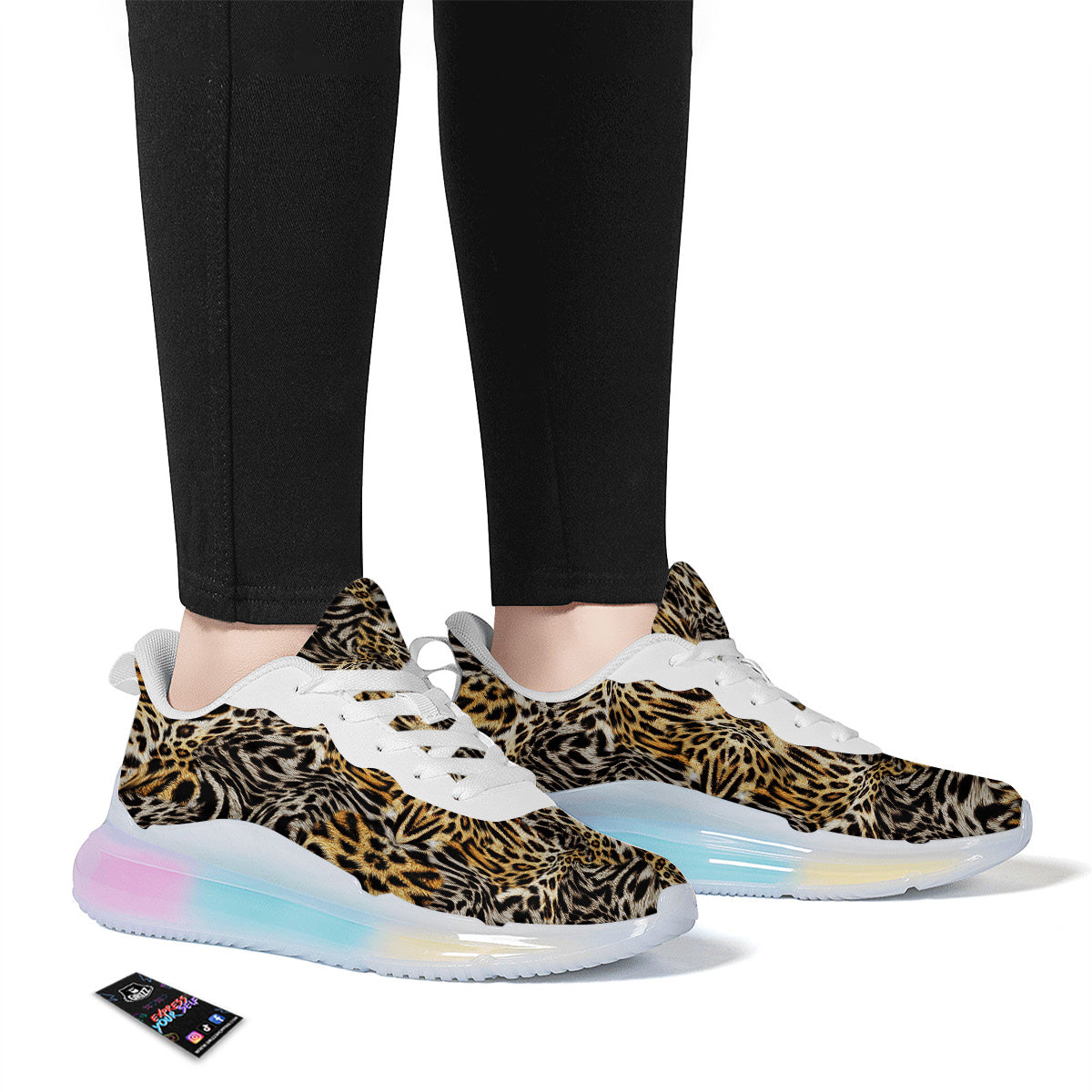 Leopard Skin Texture Print Pattern Running Sneakers-grizzshop