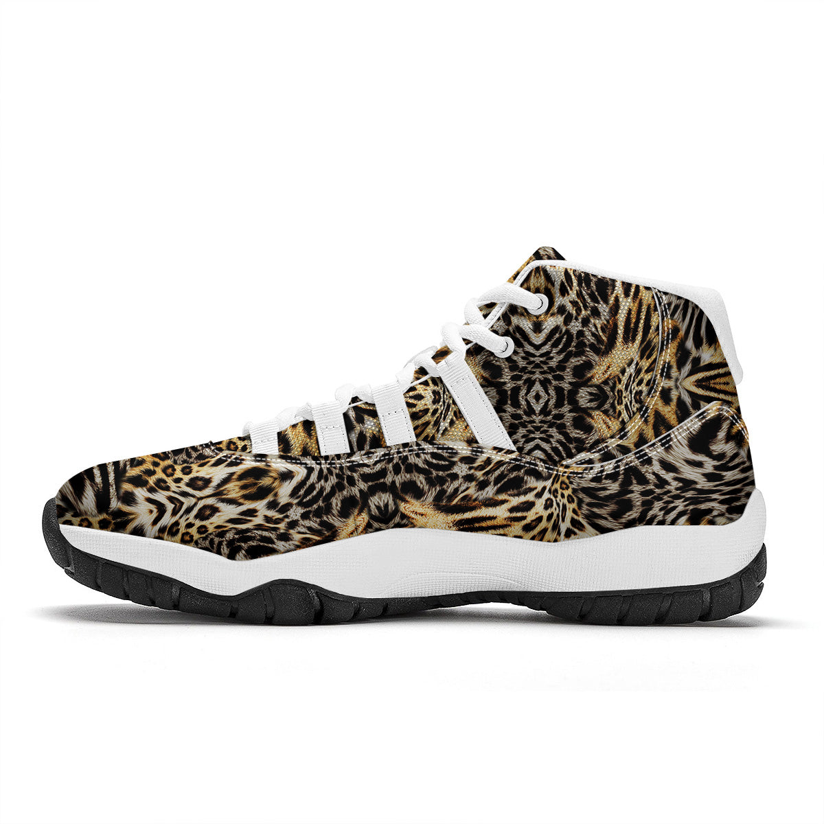 Leopard Skin Texture Print Pattern White Bball Shoes-grizzshop