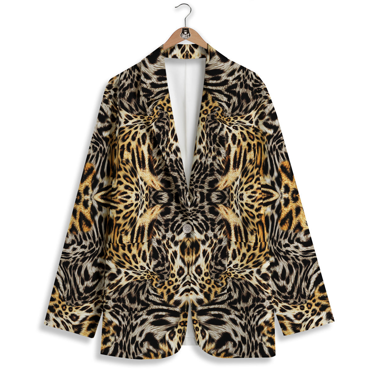 Leopard Skin Texture Print Pattern Women's Blazer-grizzshop