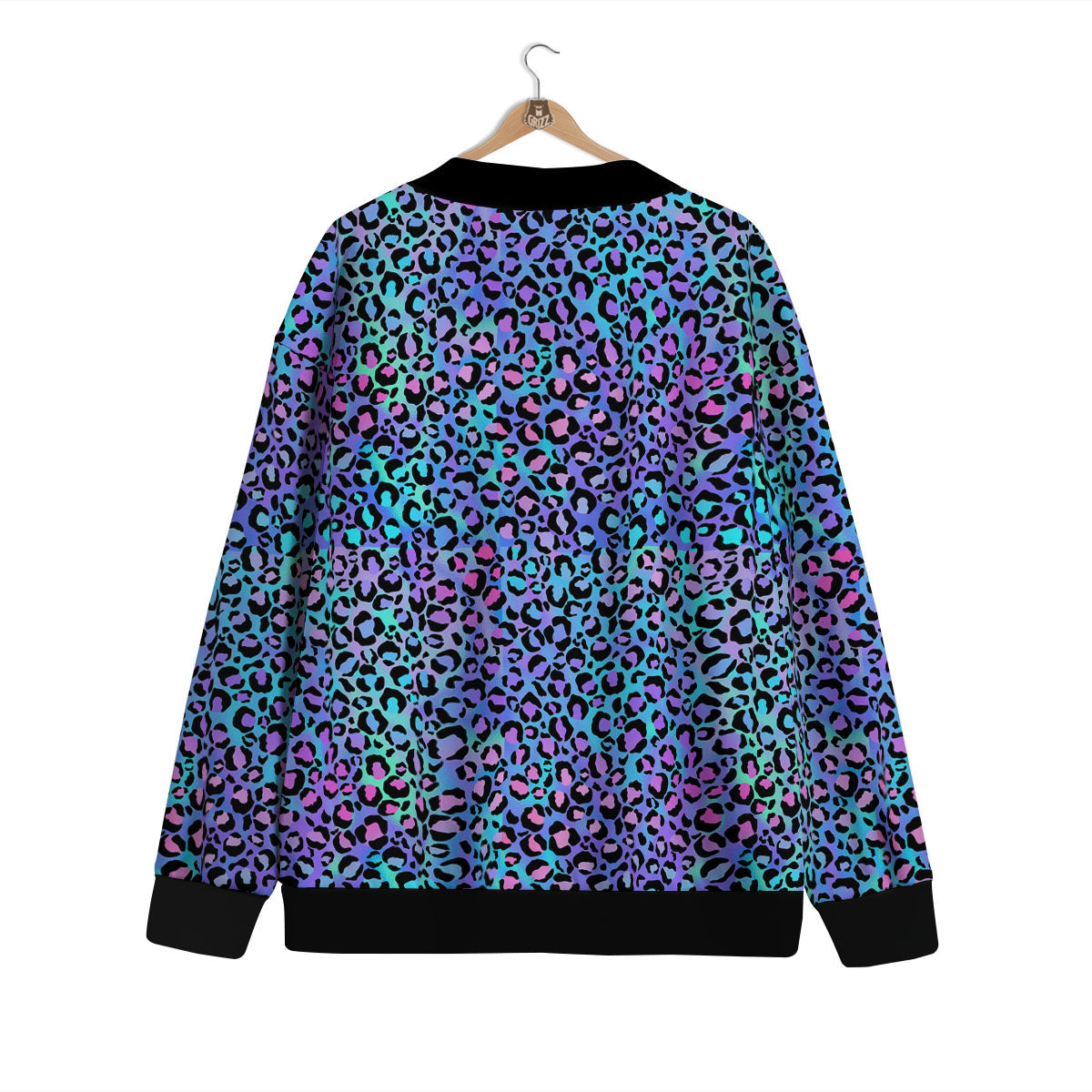 Leopard Teal And Purple Print Pattern Cardigan-grizzshop