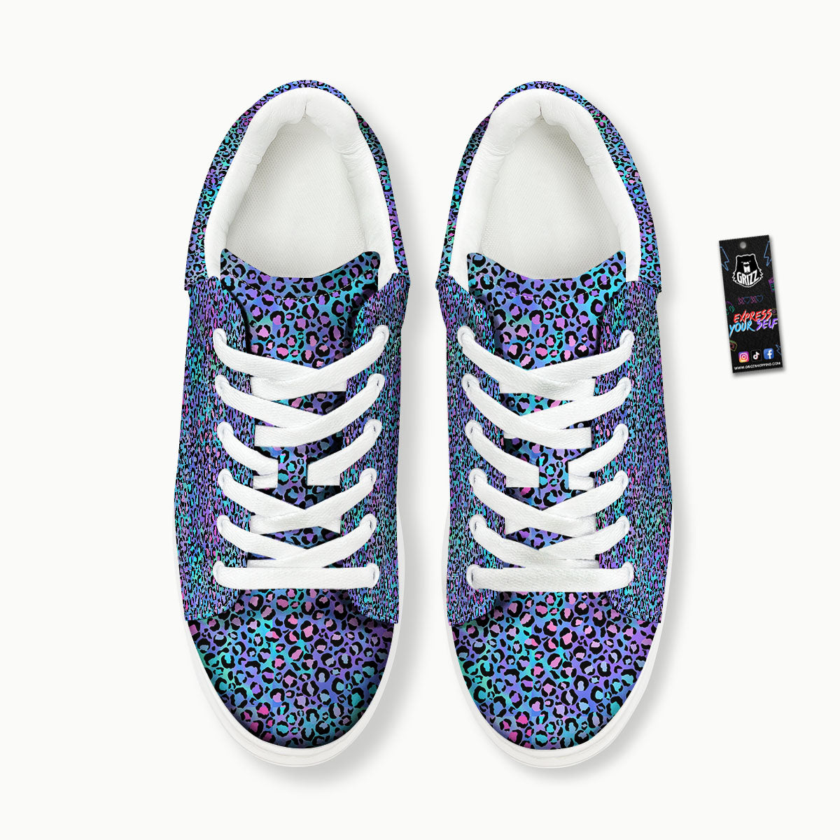 Leopard Teal And Purple Print Pattern Platform Shoes-grizzshop