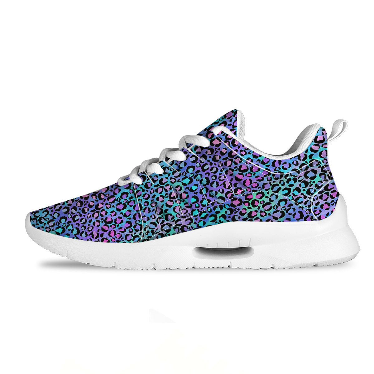 Leopard Teal And Purple Print Pattern Tennis Shoes-grizzshop