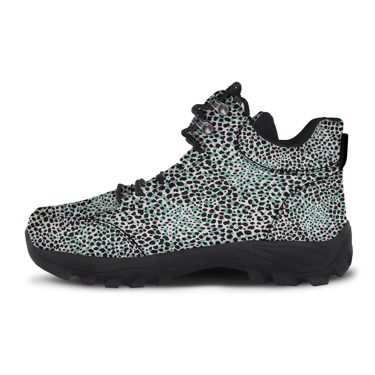 Leopard Teal And White Print Pattern Hiking Shoes-grizzshop