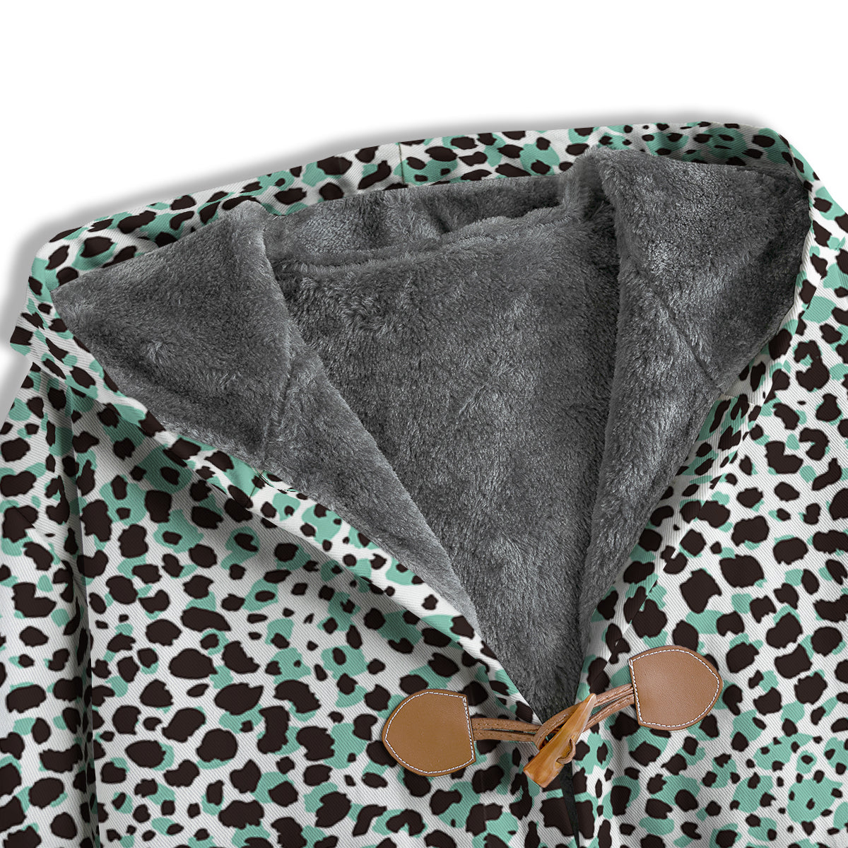 Leopard Teal And White Print Pattern Men's Windbreaker Jacket-grizzshop