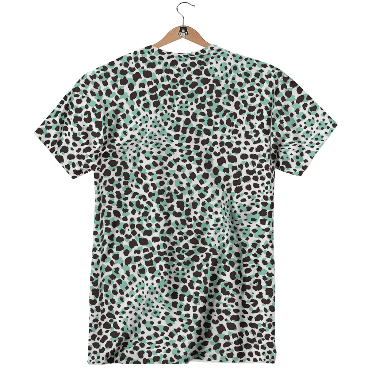 Leopard Teal And White Print Pattern T-Shirt-grizzshop