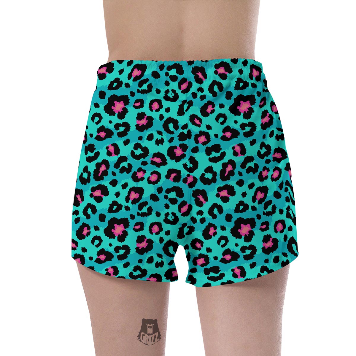 Leopard Teal Print Women's Shorts-grizzshop