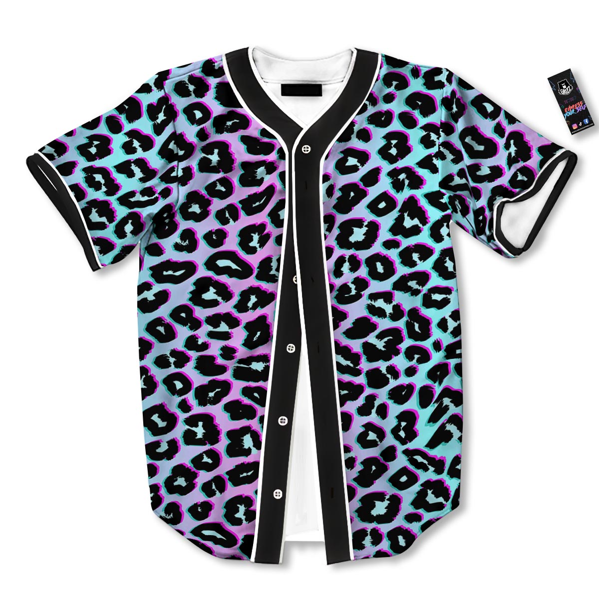 Leopard Trippy Psychedelic Print Pattern Baseball Jersey-grizzshop