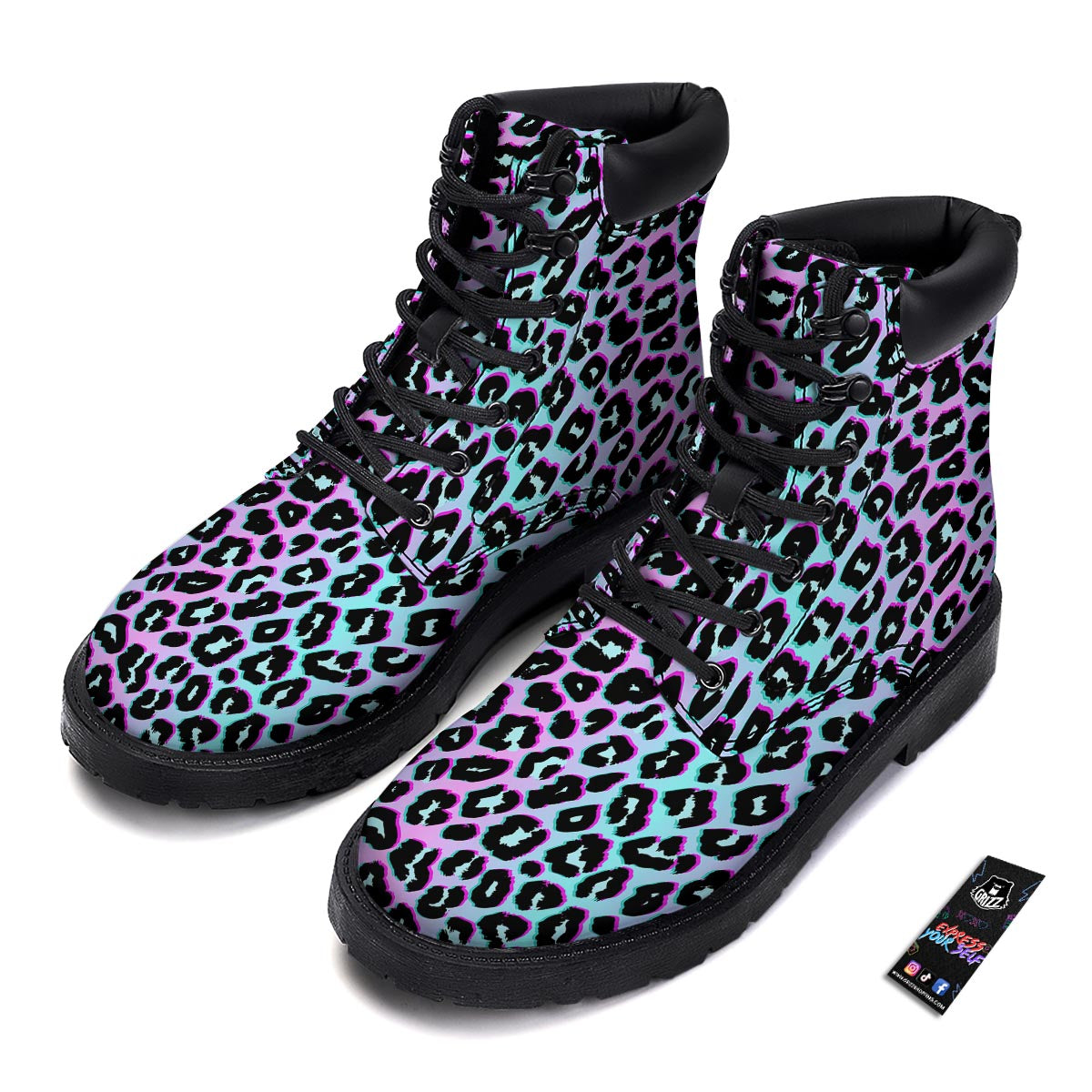 Leopard Trippy Psychedelic Print Pattern Boots-grizzshop