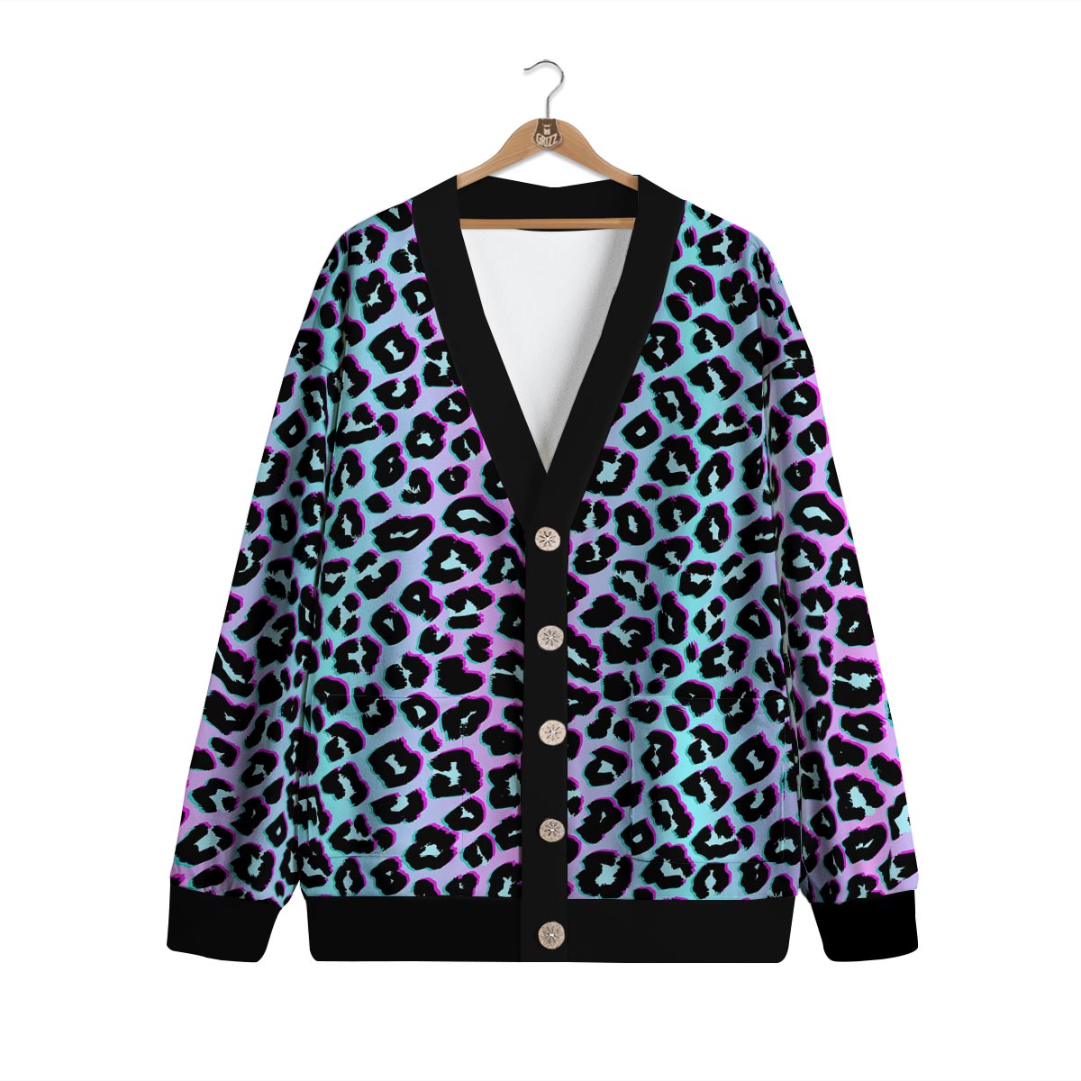 Leopard Trippy Psychedelic Print Pattern Cardigan-grizzshop