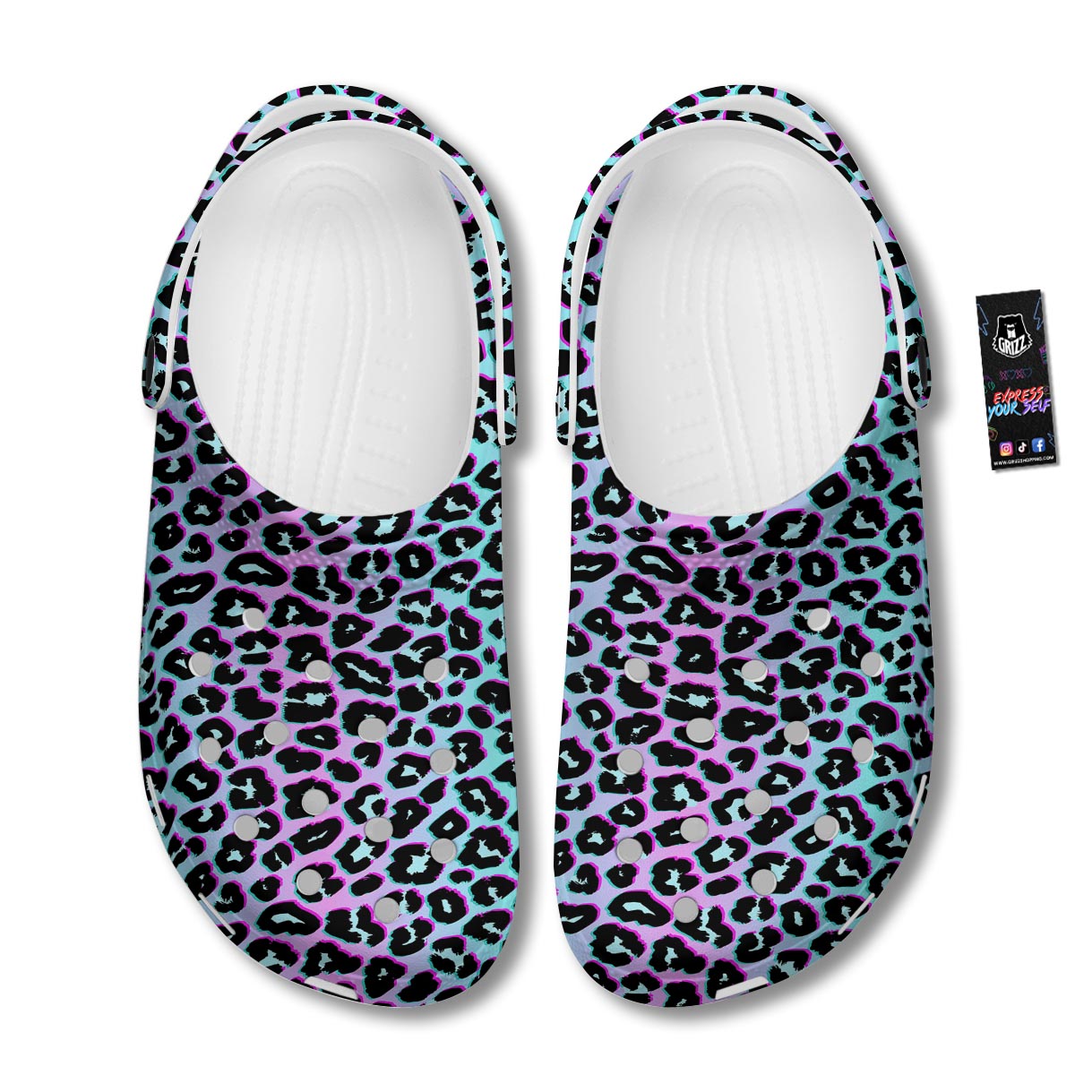 Leopard Trippy Psychedelic Print Pattern Clog-grizzshop