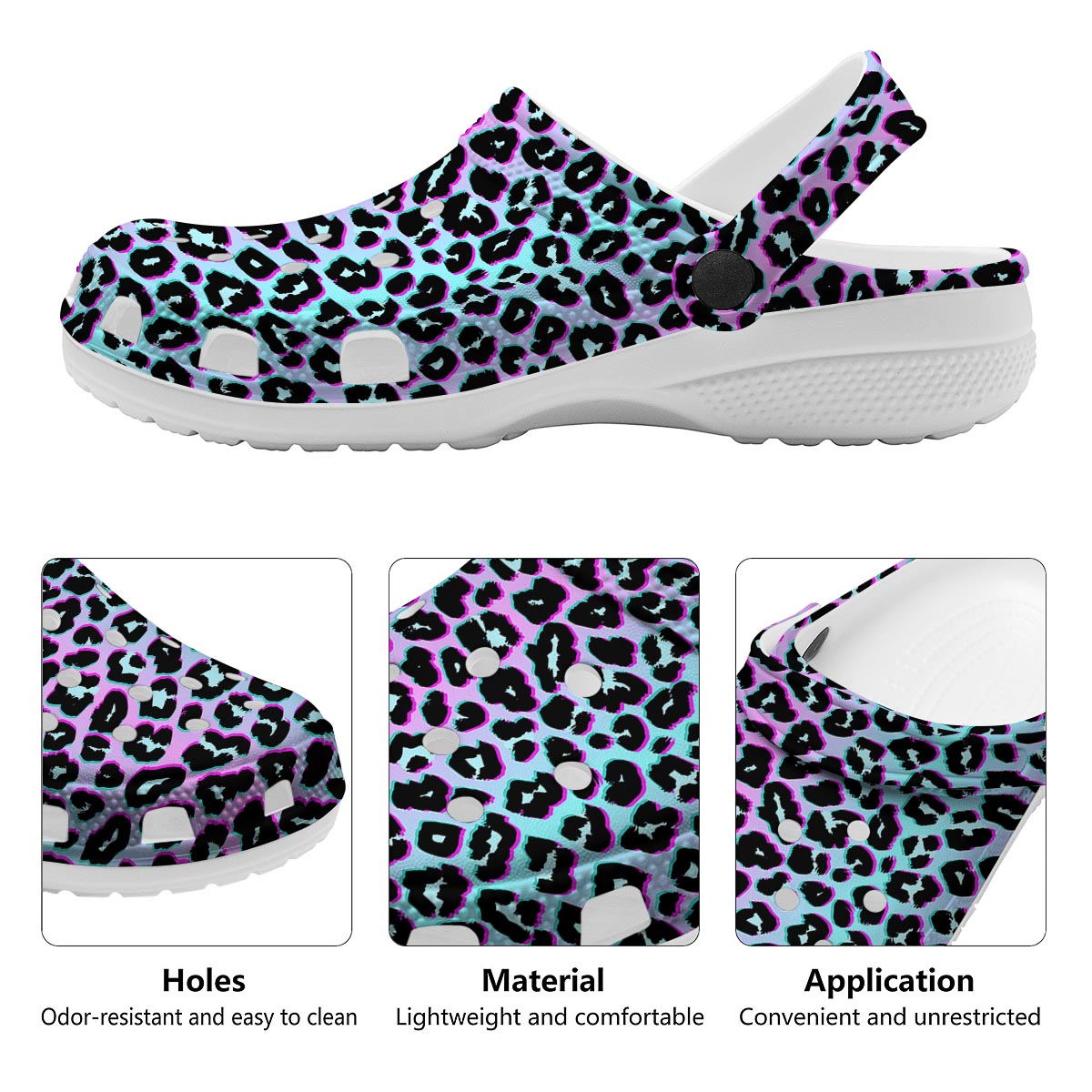Leopard Trippy Psychedelic Print Pattern Clog-grizzshop