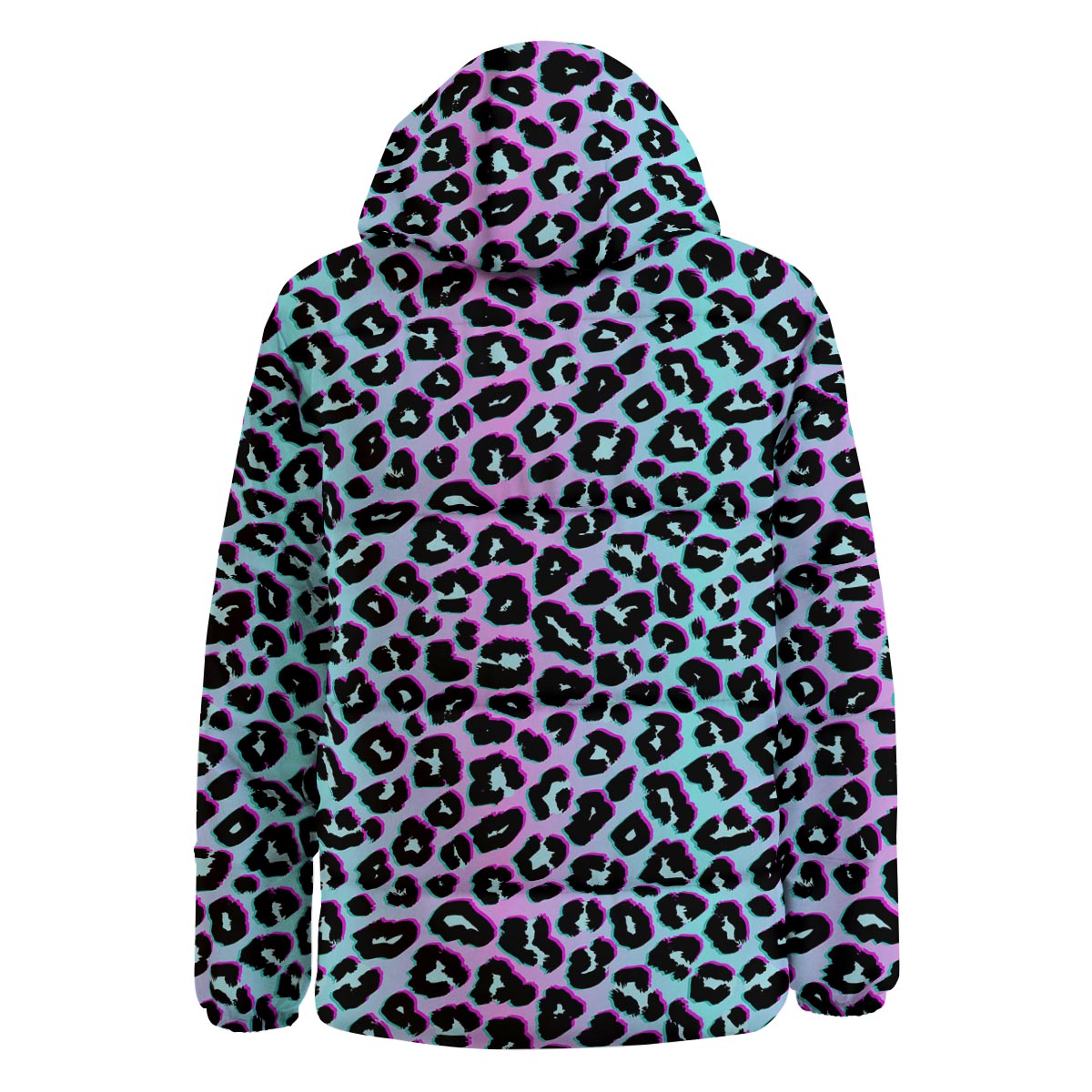 Leopard Trippy Psychedelic Print Pattern Down Jacket-grizzshop