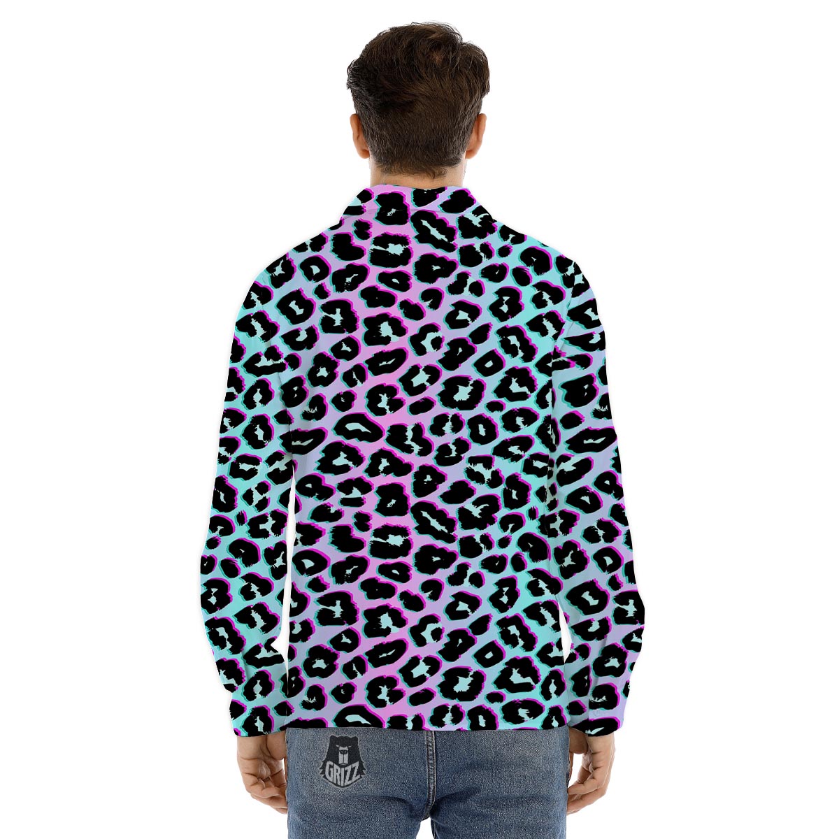 Leopard Trippy Psychedelic Print Pattern Men's Dress Shirts-grizzshop