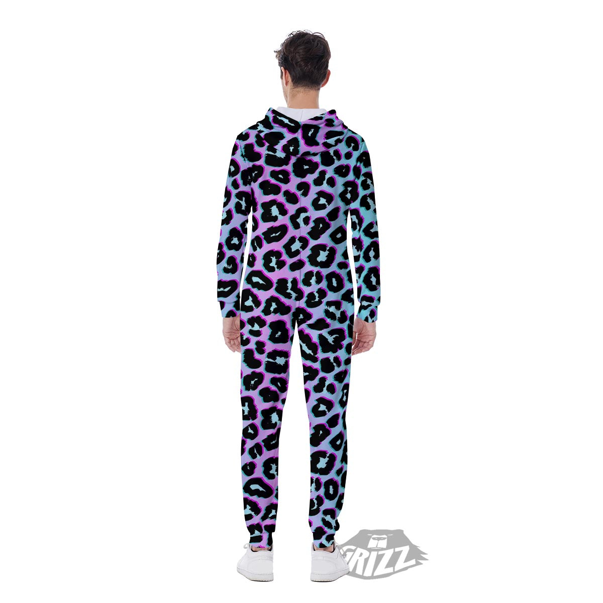 Leopard Trippy Psychedelic Print Pattern Men's Jumpsuit-grizzshop