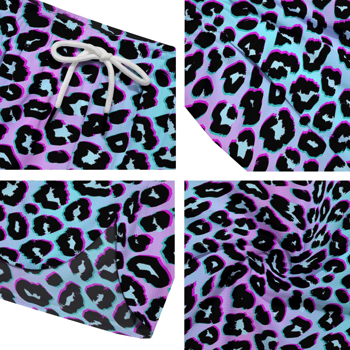 Leopard Trippy Psychedelic Print Pattern Men's Running Shorts-grizzshop