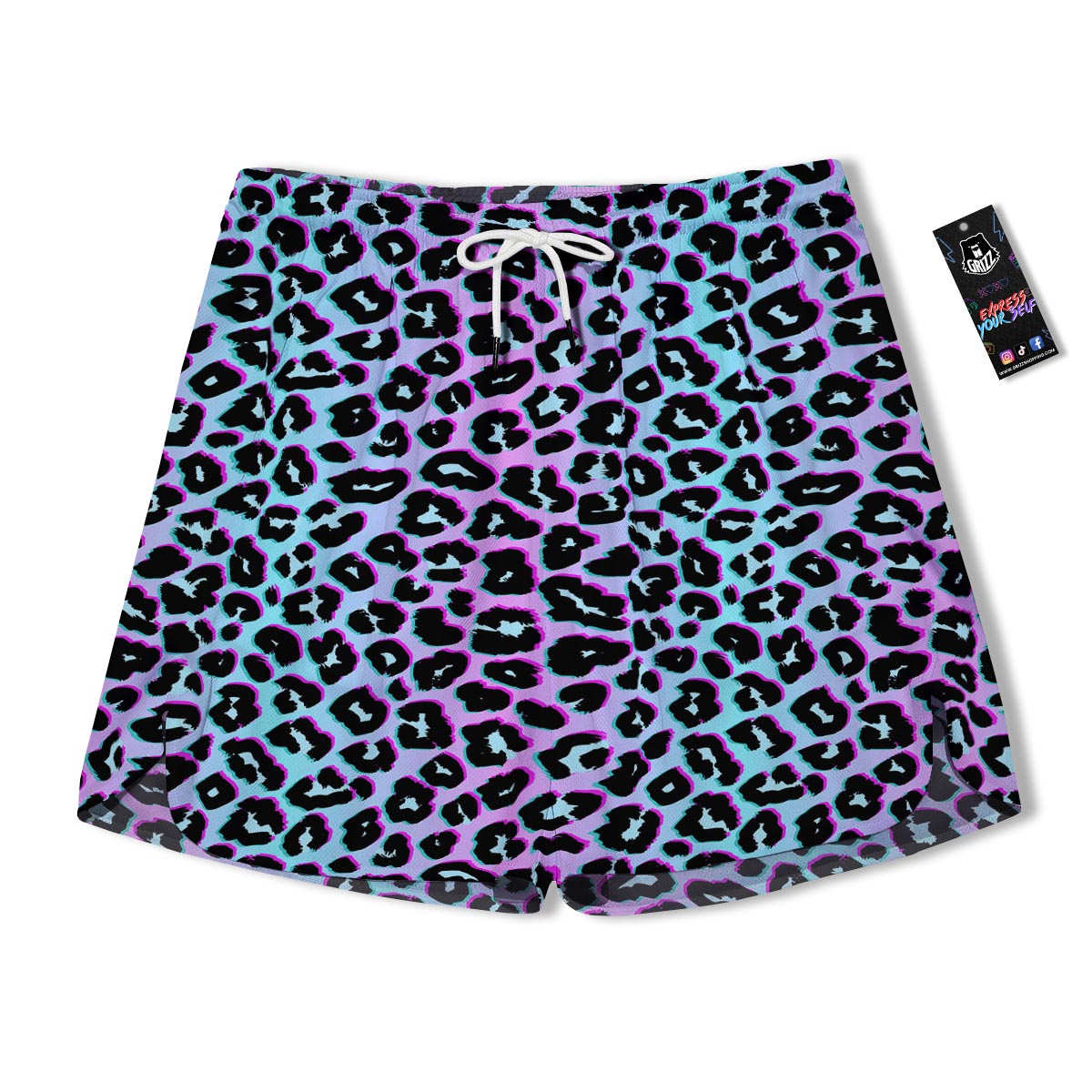 Leopard Trippy Psychedelic Print Pattern Men's Running Shorts-grizzshop
