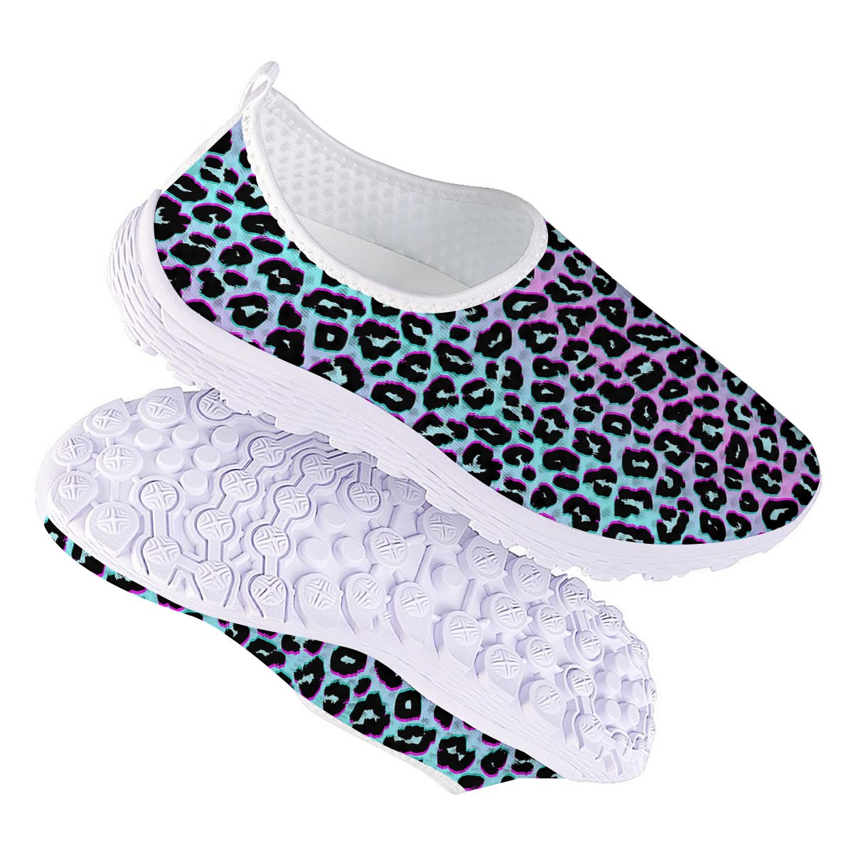 Leopard Trippy Psychedelic Print Pattern Nurse Shoes-grizzshop