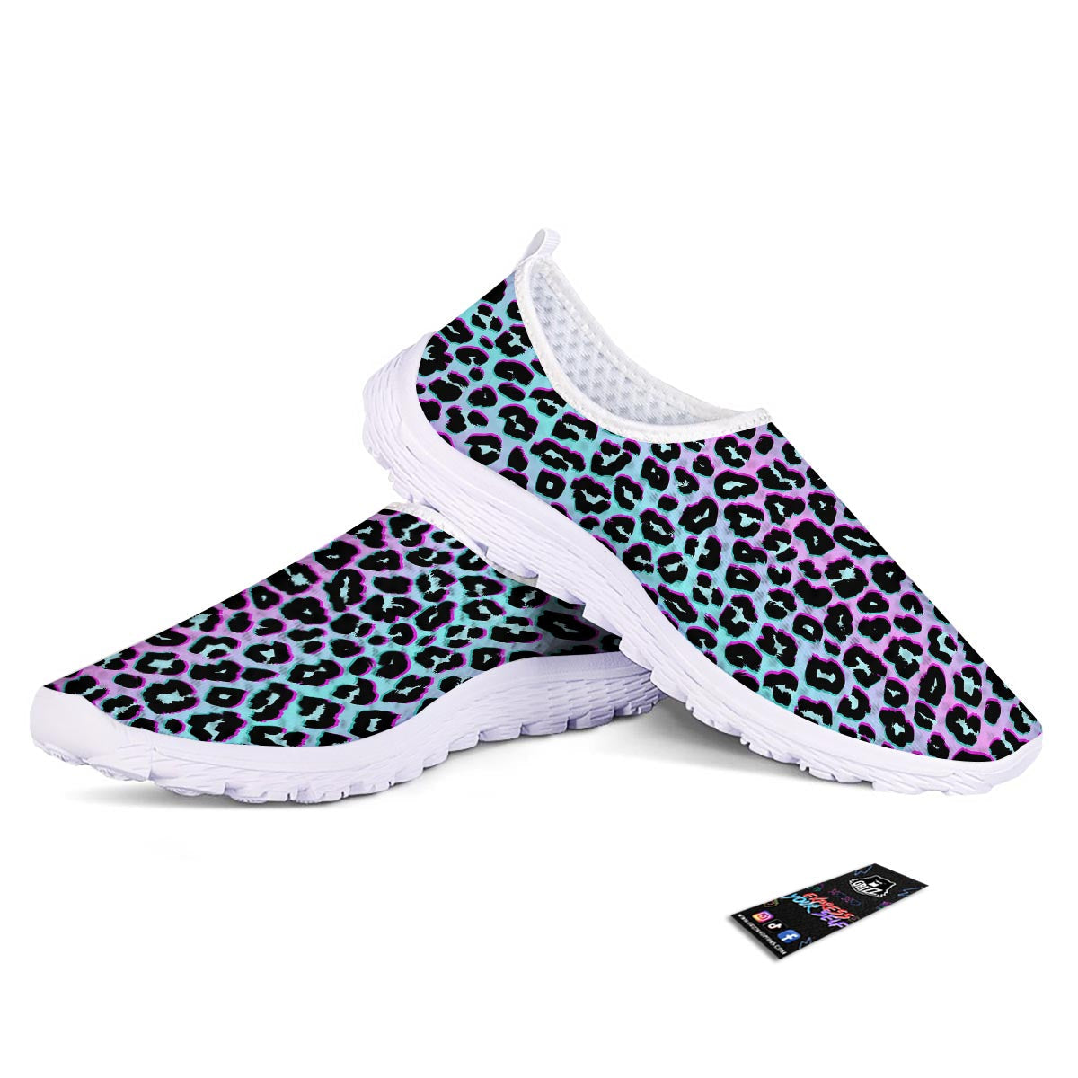 Leopard Trippy Psychedelic Print Pattern Nurse Shoes-grizzshop