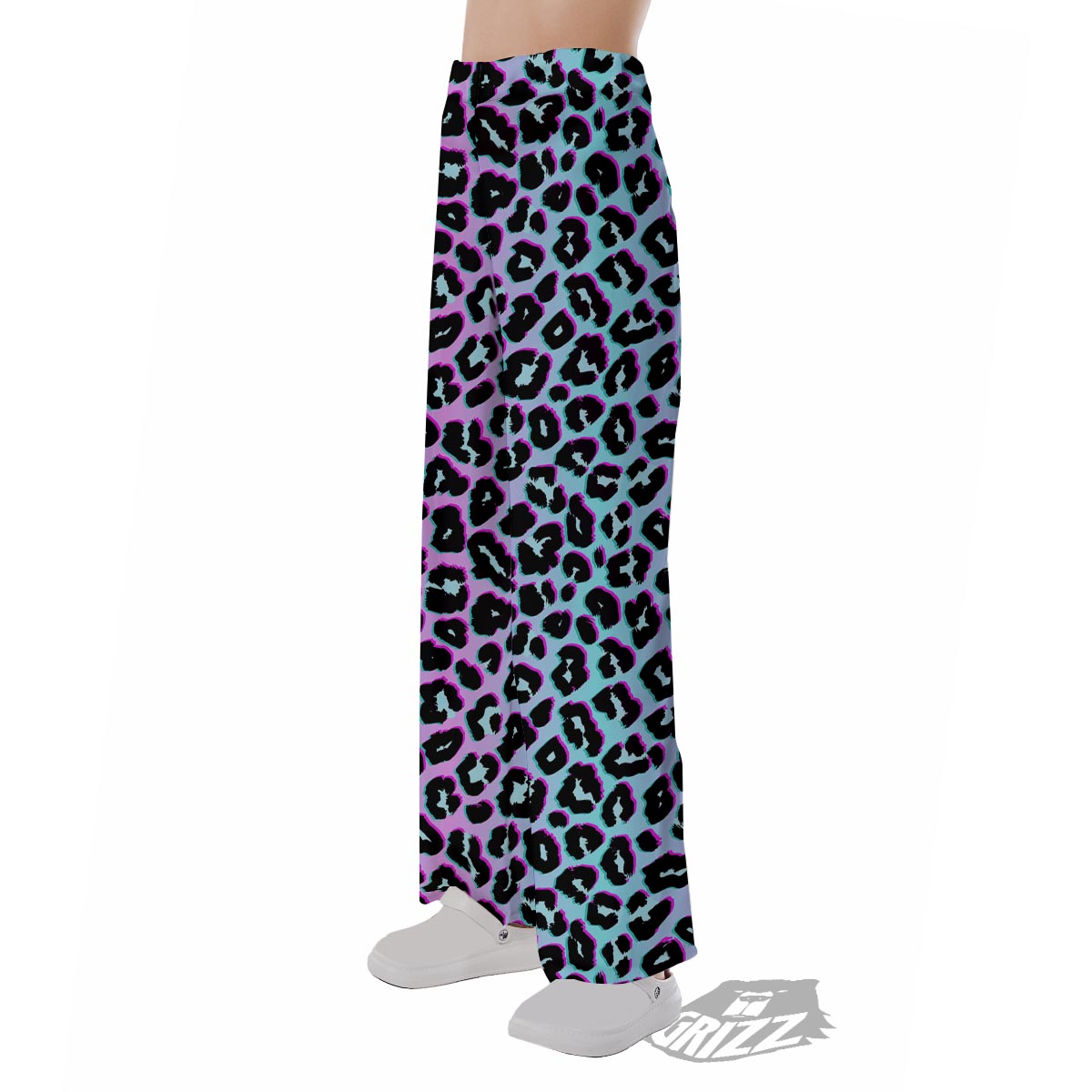 Leopard Trippy Psychedelic Print Pattern Pajama Pants-grizzshop