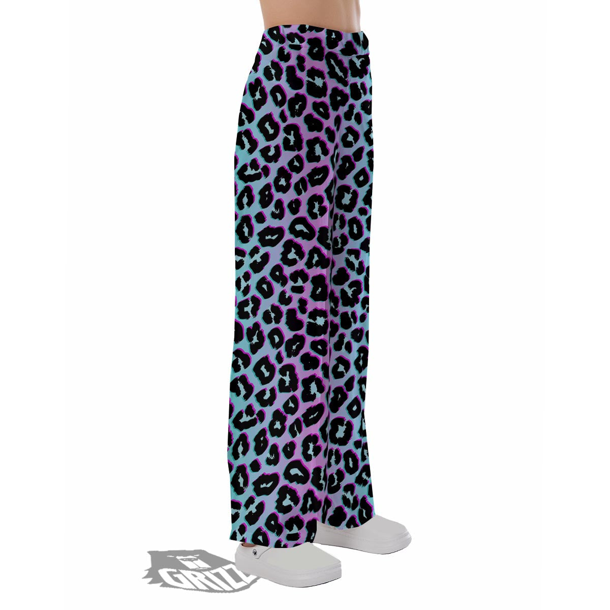 Leopard Trippy Psychedelic Print Pattern Pajama Pants-grizzshop