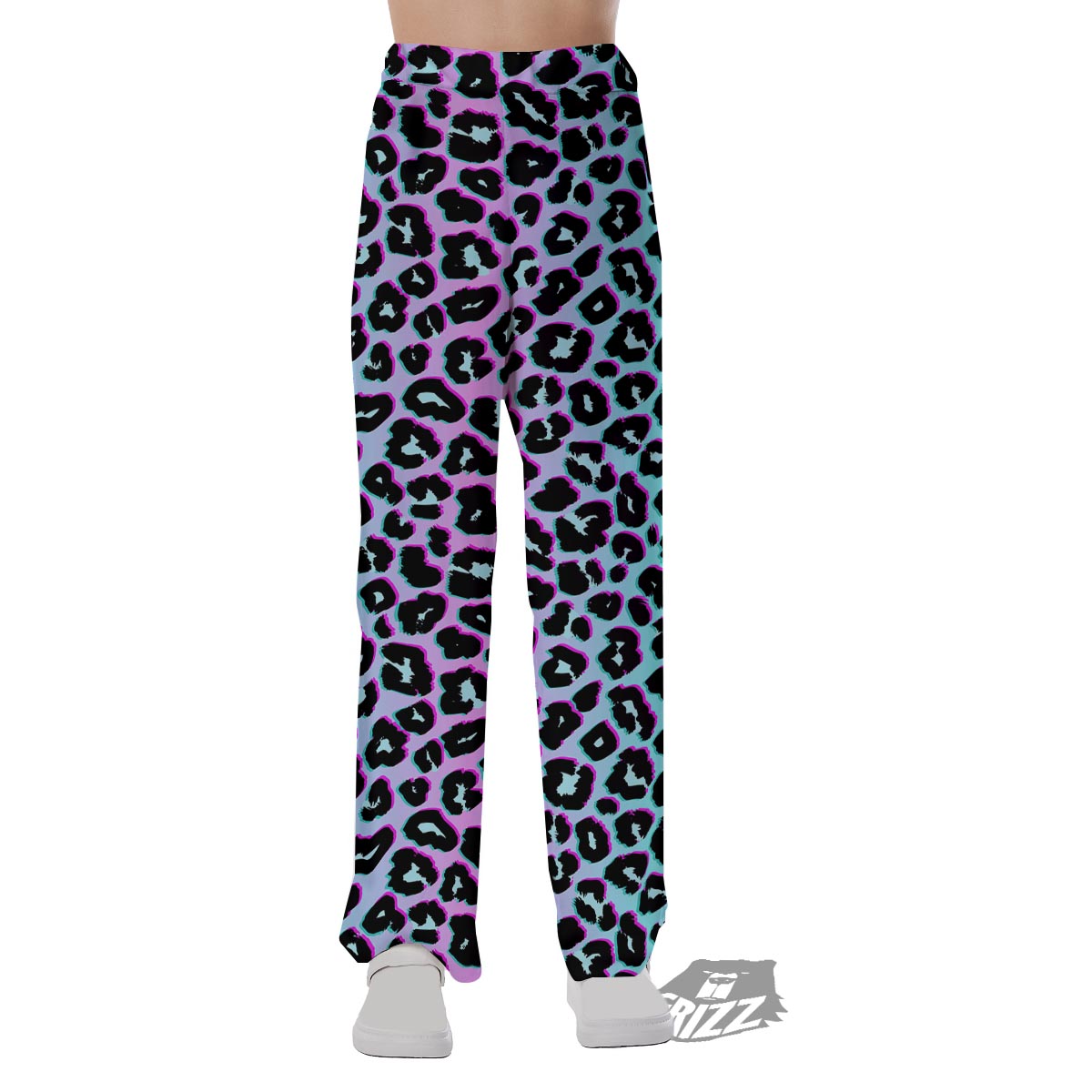Leopard Trippy Psychedelic Print Pattern Pajama Pants-grizzshop