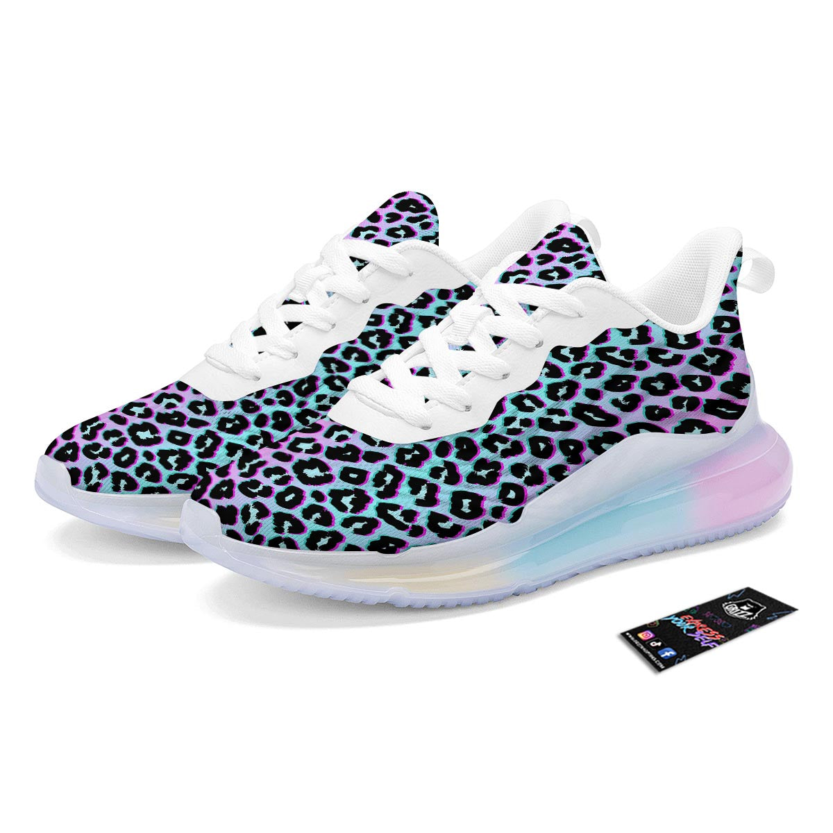 Leopard Trippy Psychedelic Print Pattern Running Sneakers-grizzshop