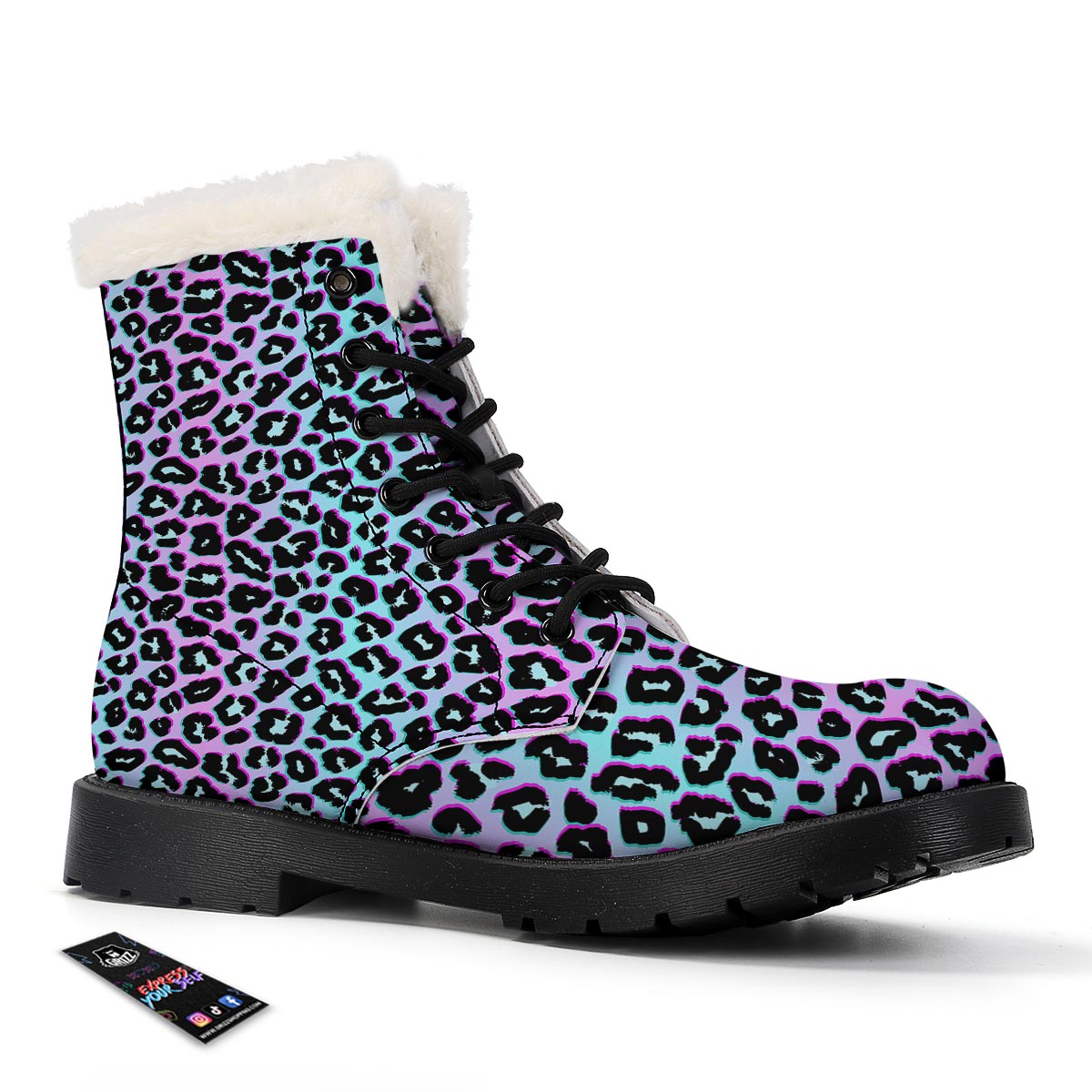 Leopard Trippy Psychedelic Print Pattern Winter Boots-grizzshop