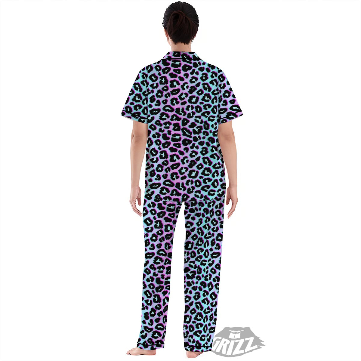 Leopard Trippy Psychedelic Print Pattern Women's Pajamas Set-grizzshop