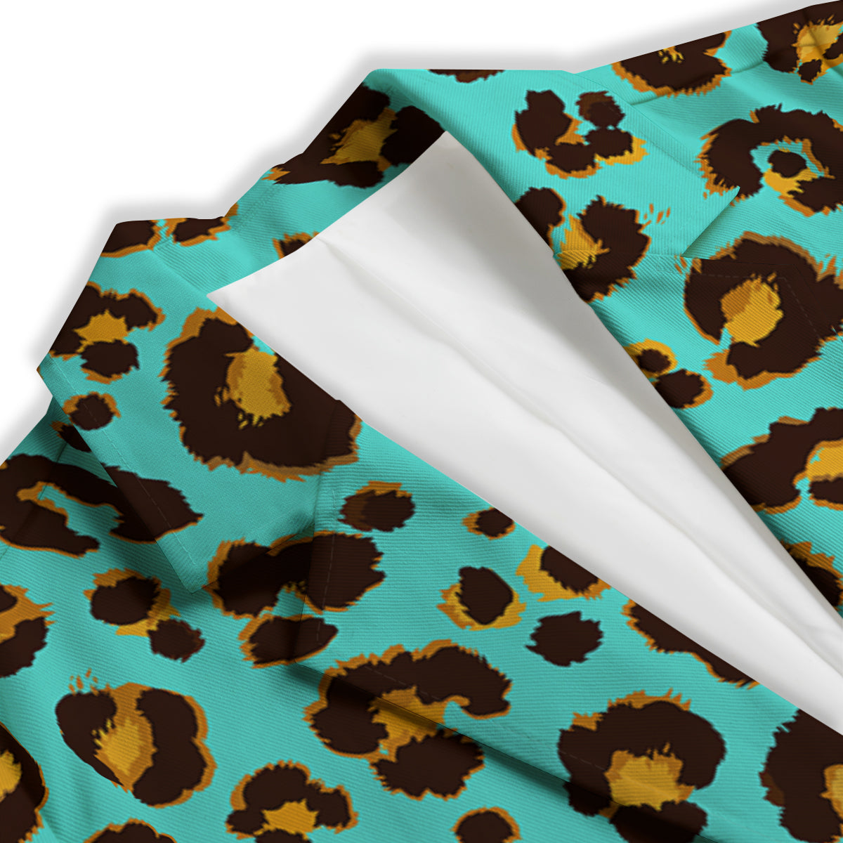 Leopard Turquoise Print Pattern Women's Blazer-grizzshop