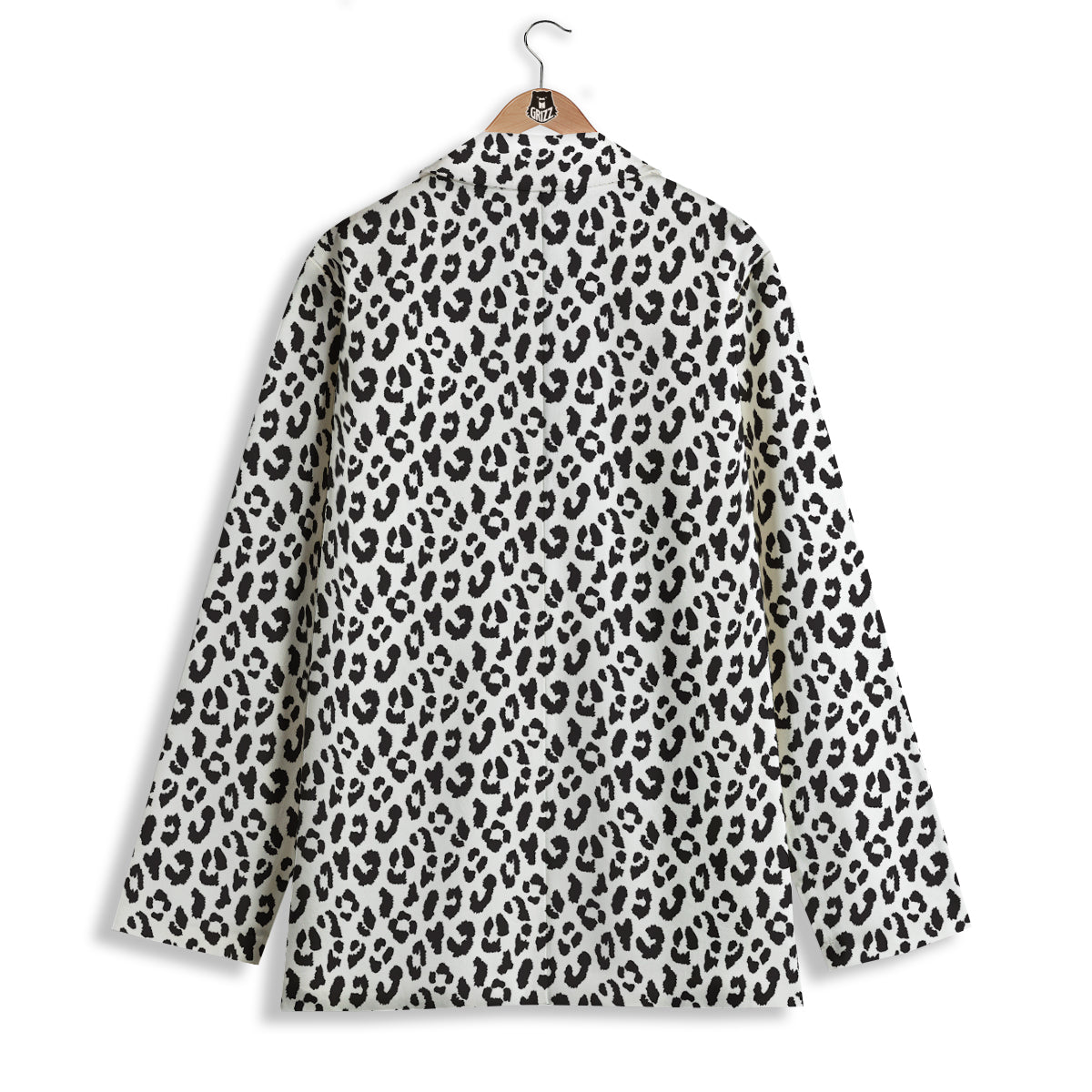 Leopard White Print Pattern Women's Blazer-grizzshop