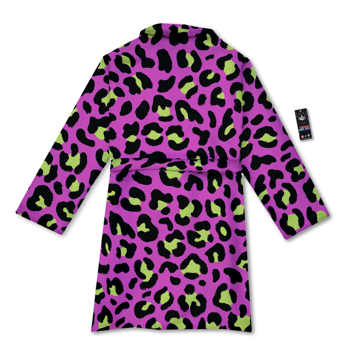 Leopard Yellow And Pink Print Bathrobe-grizzshop