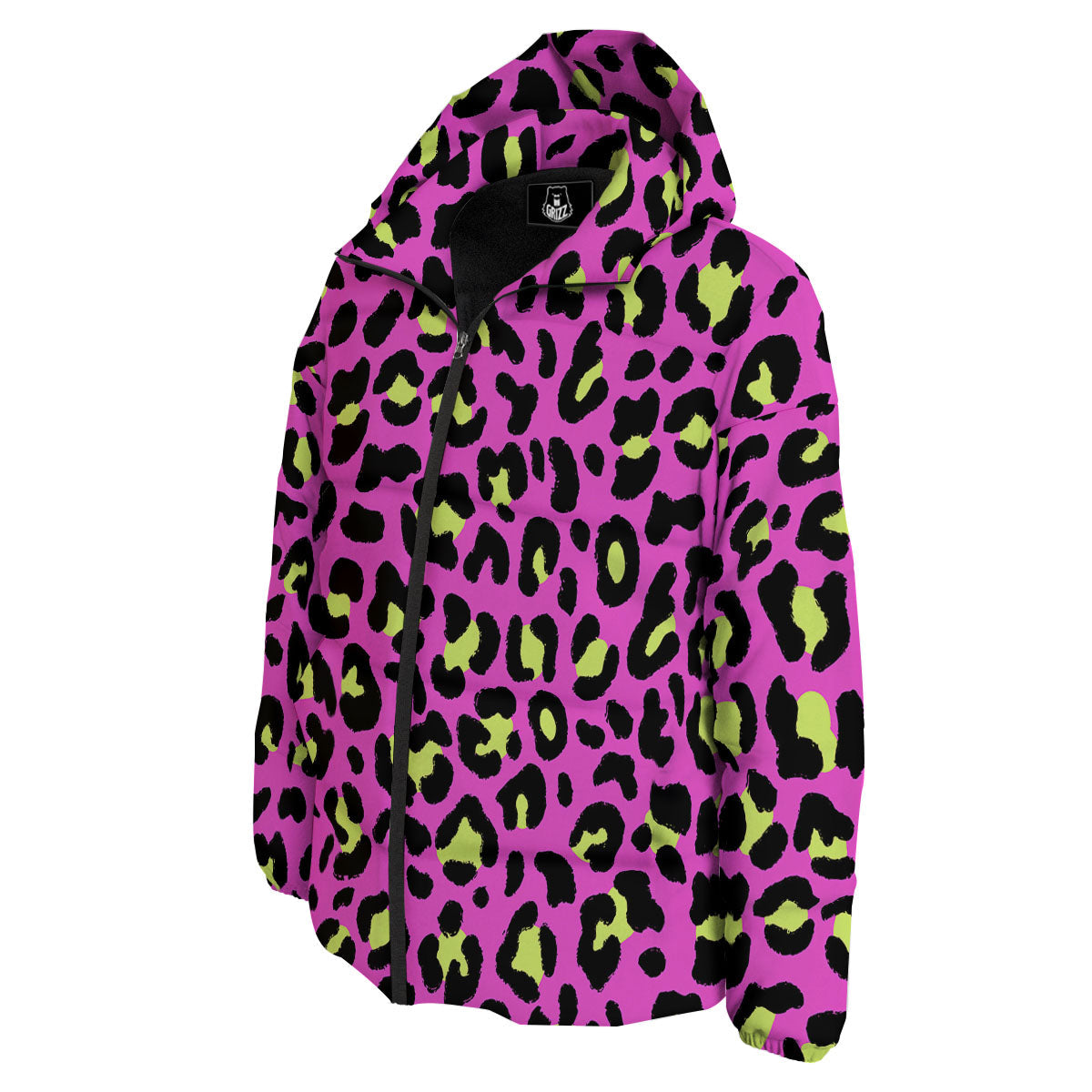 Leopard Yellow And Pink Print Down Jacket-grizzshop