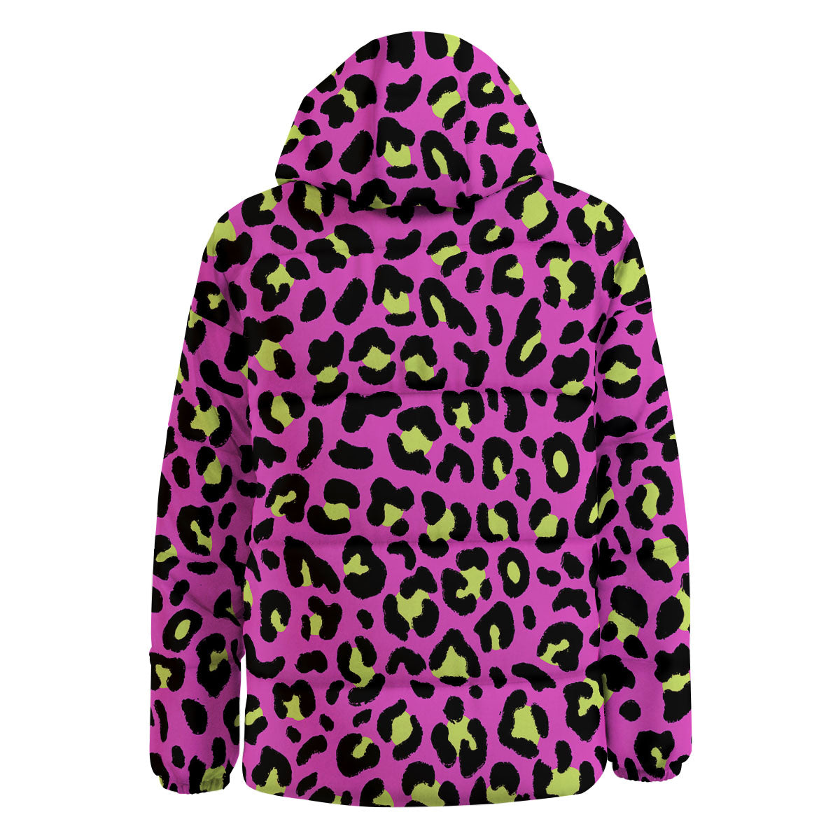 Leopard Yellow And Pink Print Down Jacket-grizzshop