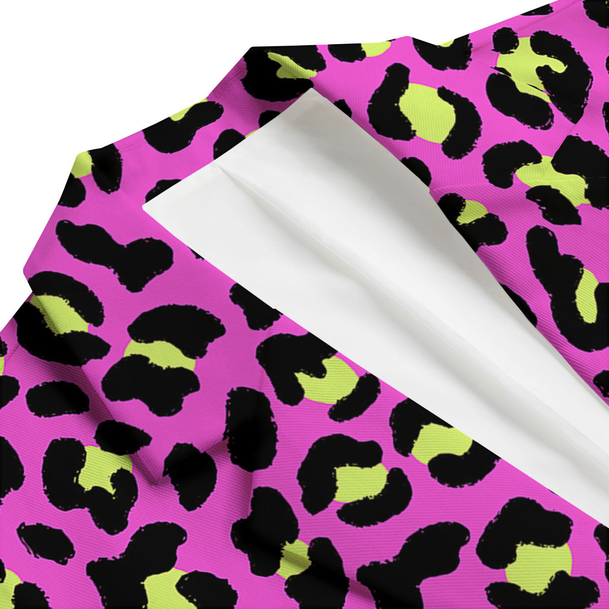 Leopard Yellow And Pink Print Men's Blazer-grizzshop