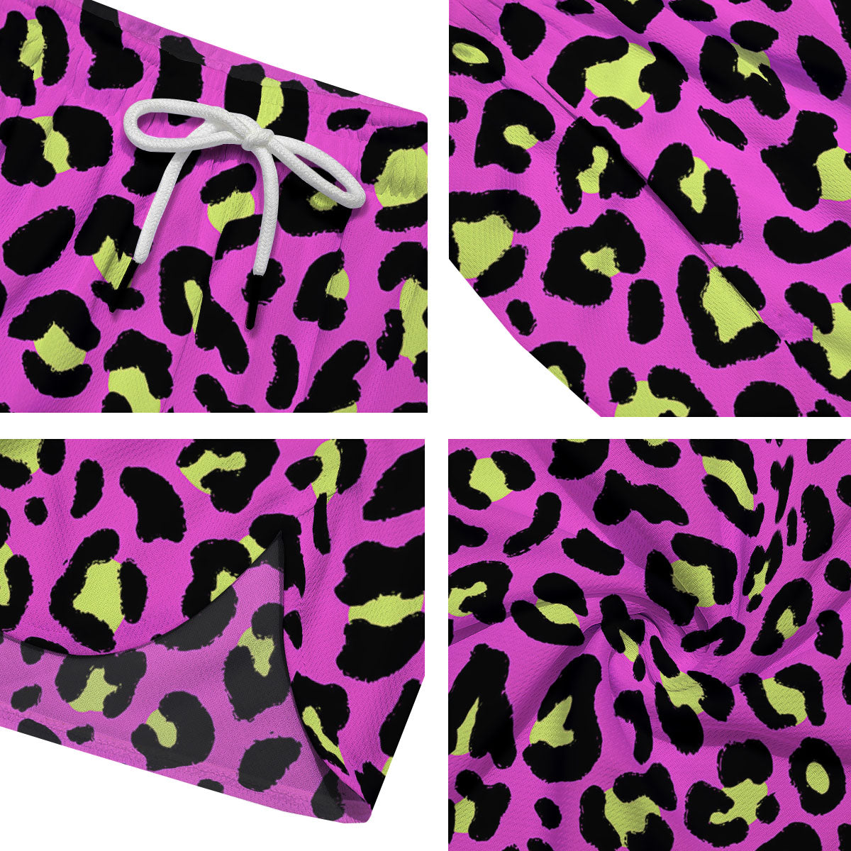 Leopard Yellow And Pink Print Men's Running Shorts-grizzshop