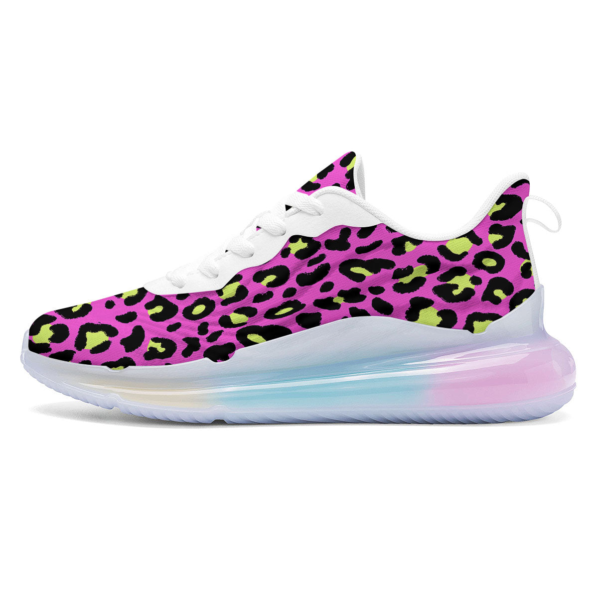 Leopard Yellow And Pink Print Running Sneakers-grizzshop