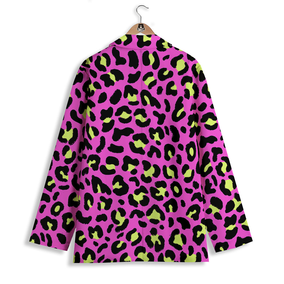 Leopard Yellow And Pink Print Women's Blazer-grizzshop