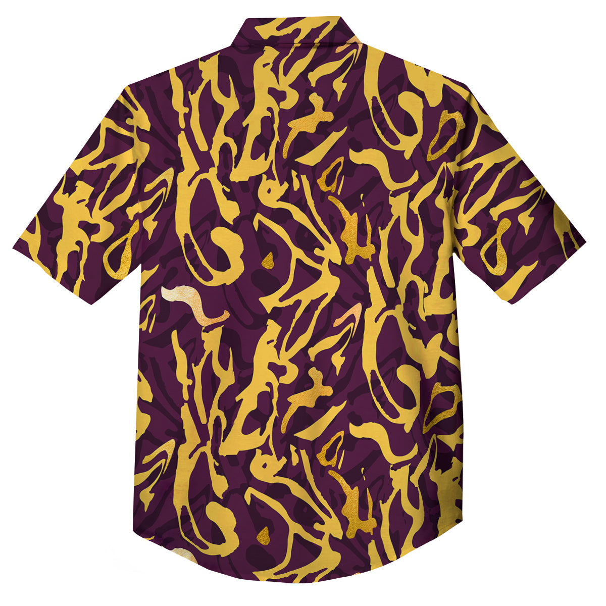 Leopard Yellow And Purple Print Pattern Button Up Shirt-grizzshop