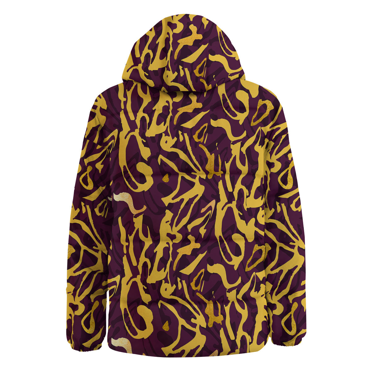 Leopard Yellow And Purple Print Pattern Down Jacket-grizzshop