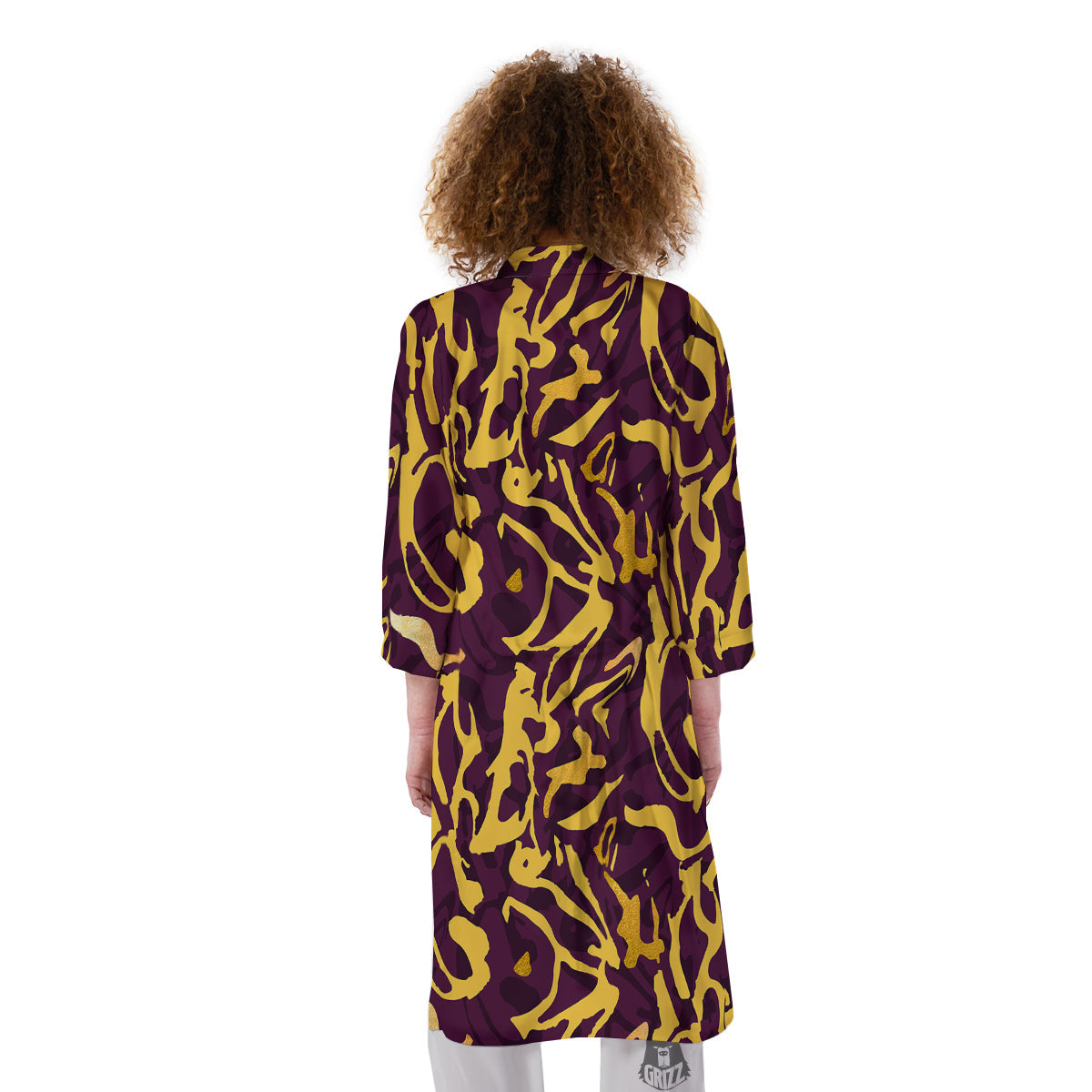 Leopard Yellow And Purple Print Pattern Kimono-grizzshop