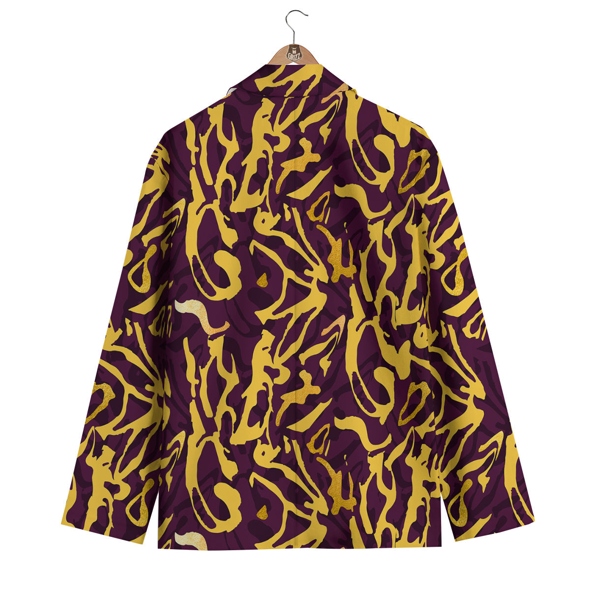 Leopard Yellow And Purple Print Pattern Men's Blazer-grizzshop
