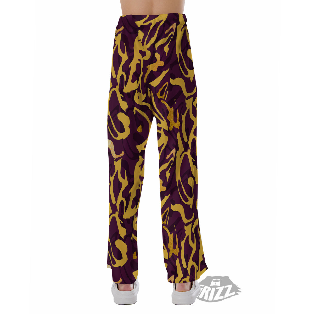 Leopard Yellow And Purple Print Pattern Pajama Pants-grizzshop