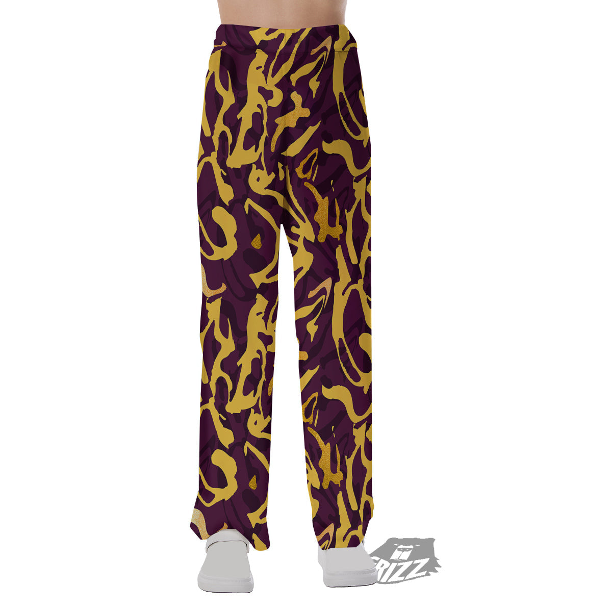 Leopard Yellow And Purple Print Pattern Pajama Pants-grizzshop